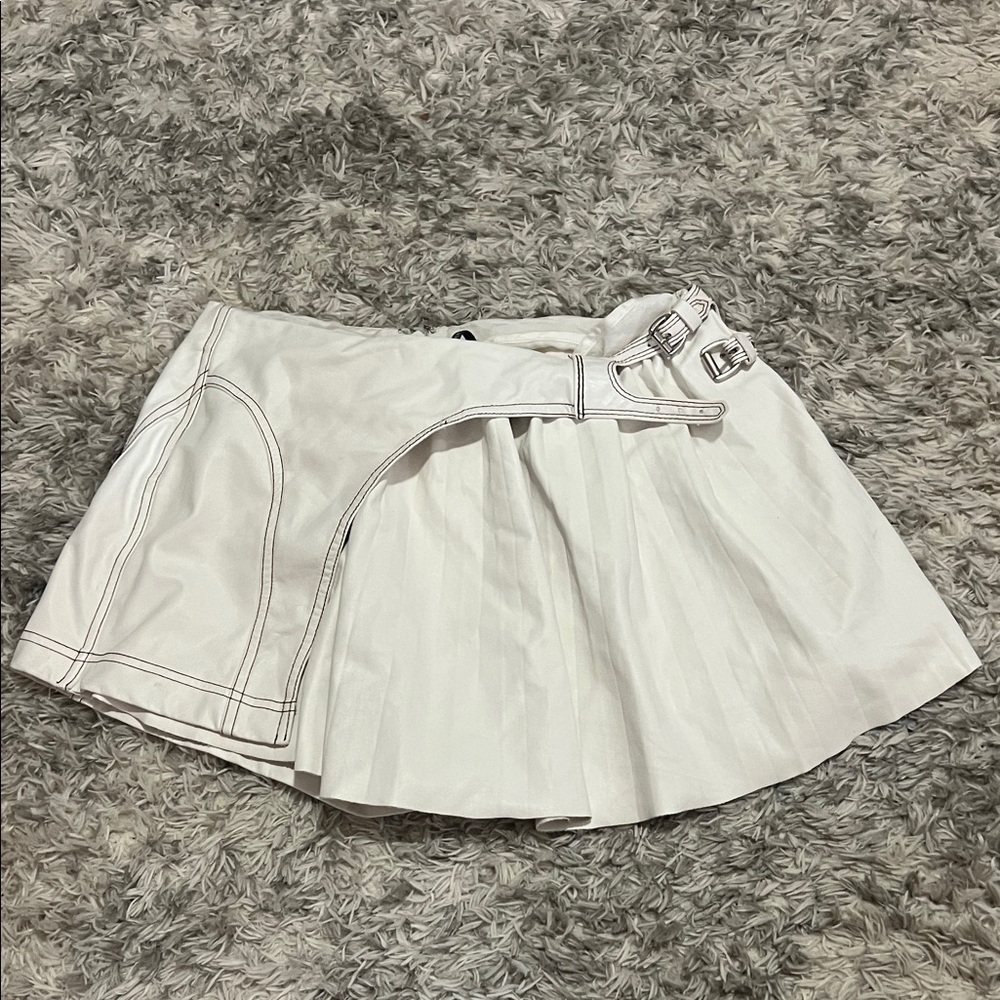 Anthropologie White Skort with Belt Detail
